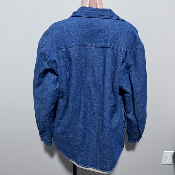 Wrangler Denim Sherpa Shacket Shirt Jacket Small Men’s Chore - Picture 6 of 9